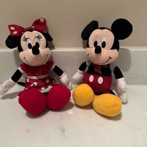Disney Mickey and Minnie Plush Toys - Red, Yellow, Black